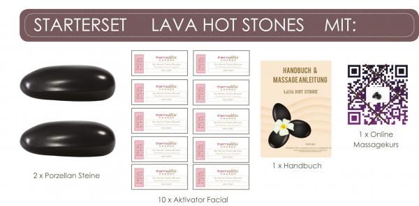 Lava Hot Stone Starter Set with Facial activator - low heat (face, hand & foot massage)